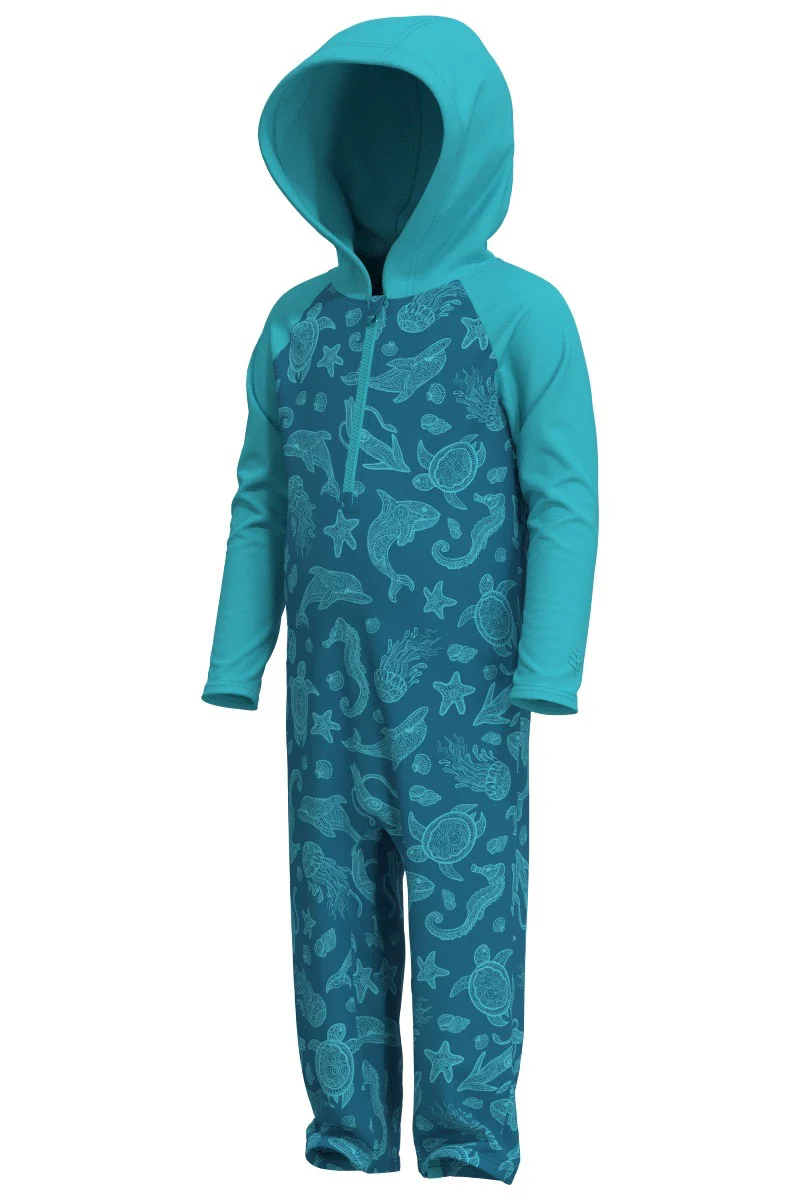 Baby Finn Full-Coverage Swimsuit | Blue Curacao Colorblock - Image 2
