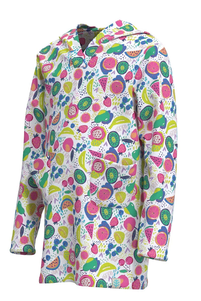 Girl's Catalina Beach Cover-Up Dress | White Fruit Party - Image 2