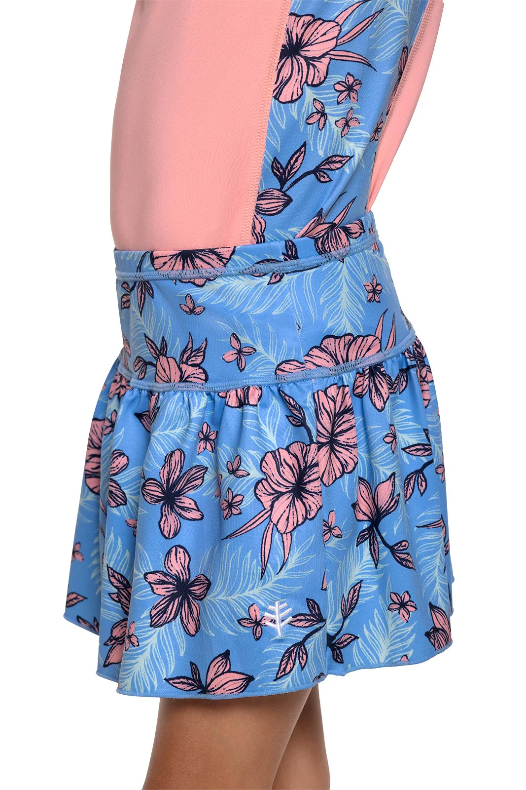 Girl's Wavecatcher Swim Skirt | Clear Sky Blue TROPICAL DAZE - Image 2