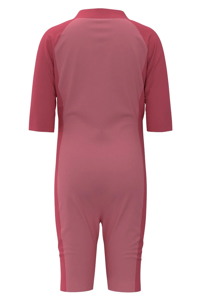 Kid's Barracuda Neck-to-Knee Swimsuit | Flamingo Pink Colorblock - Image 3