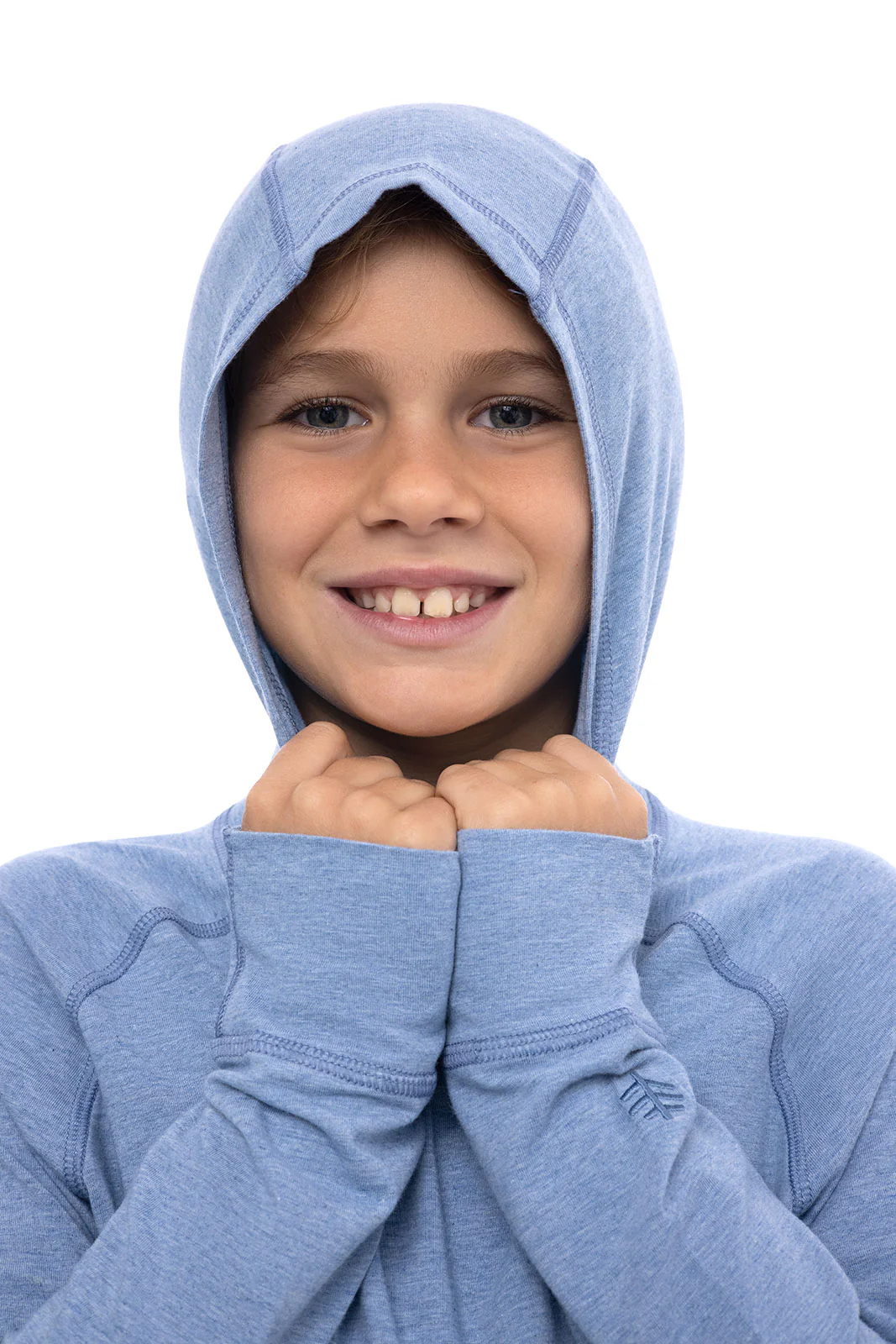 Kid's LumaLeo Hoodie | Light Blue Heather - Image 6
