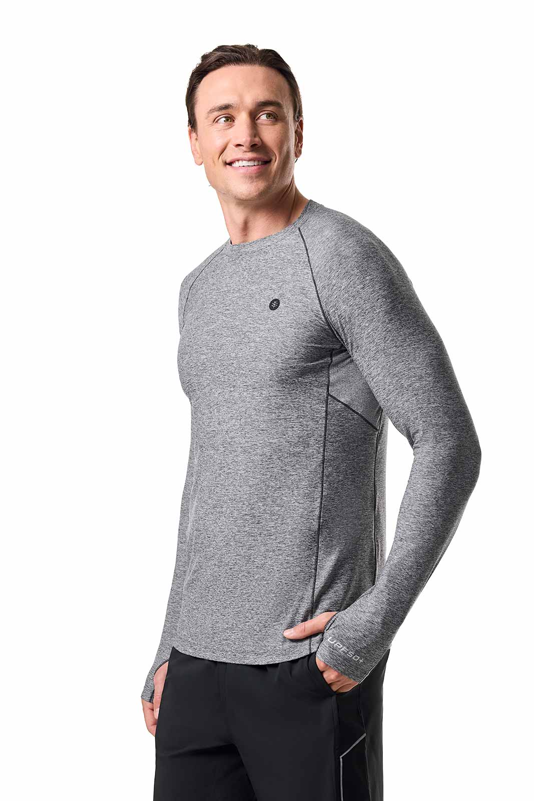 Men's Agility Long Sleeve Performance T-shirt | Charcoal Heather - Image 3