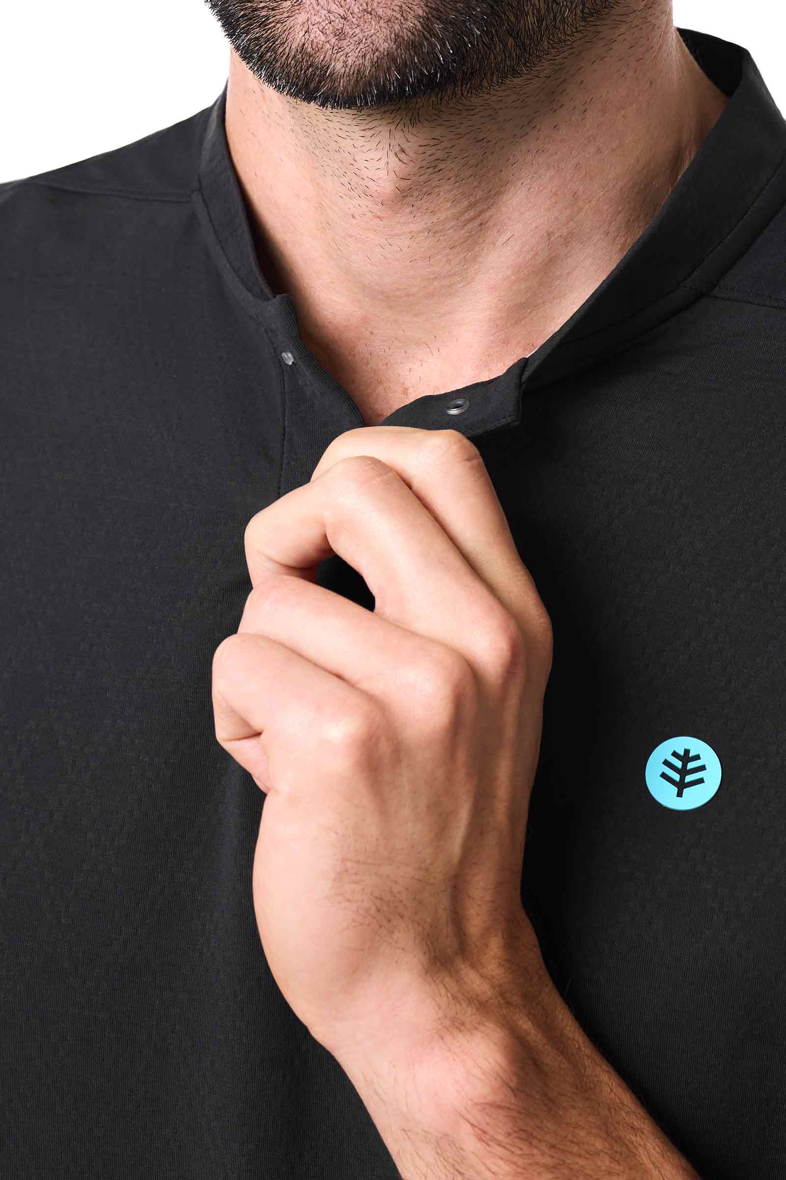 Men's Albatross Short Sleeve Polo | Black Diamond Jacquard - Image 7