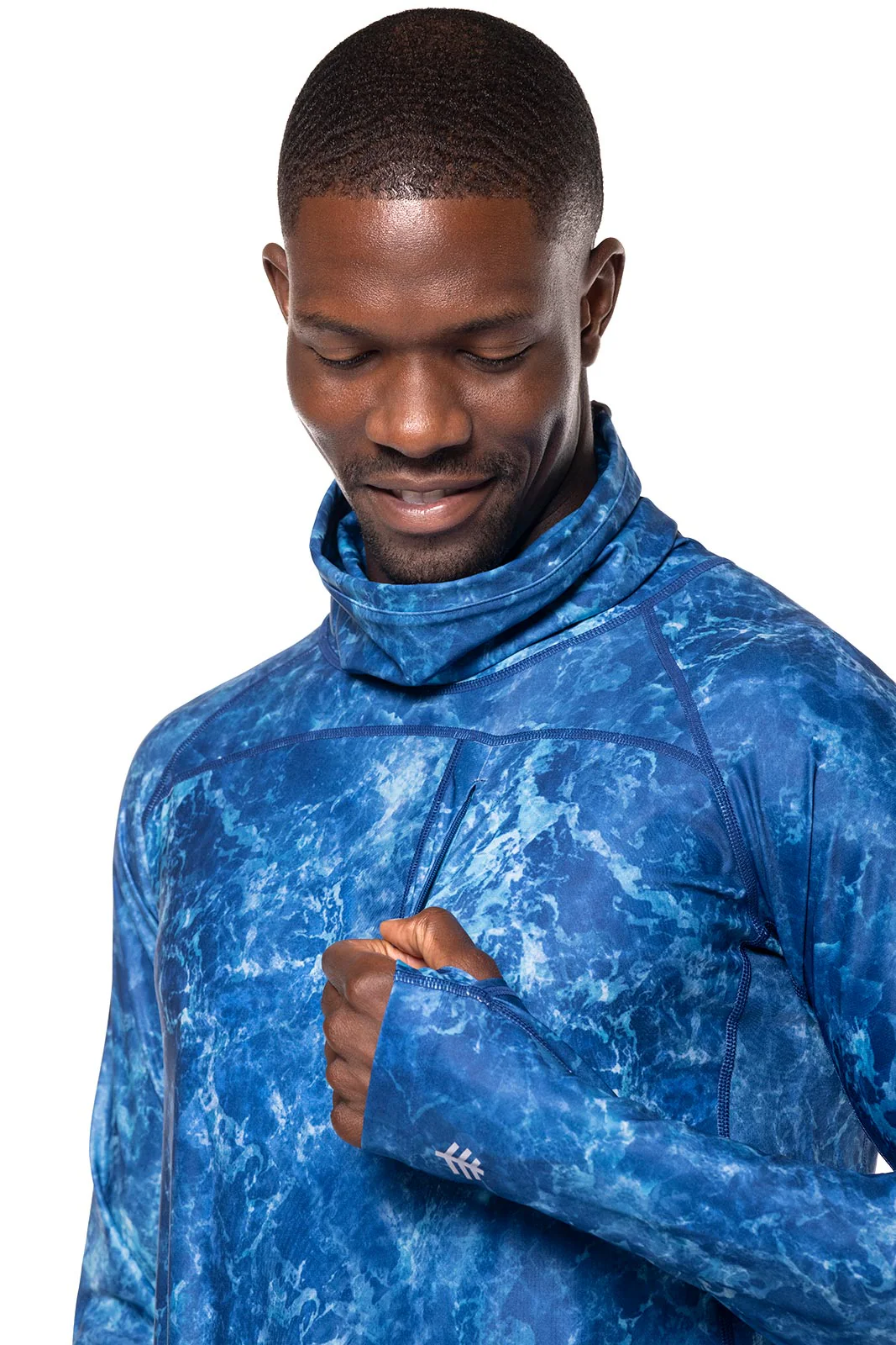 Men's Andros Fishing Long Sleeve T-Shirt | Blue Water Print - Image 5