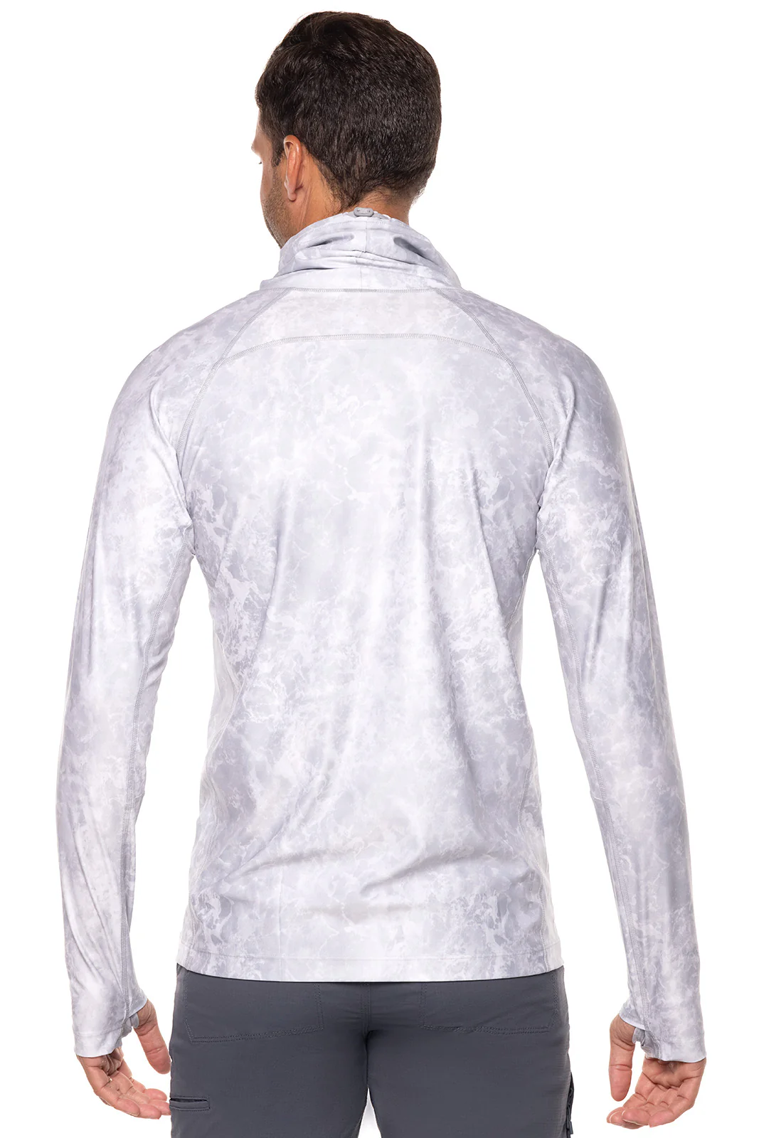 Men's Andros Fishing Long Sleeve T-Shirt | Grey Water Print - Image 3