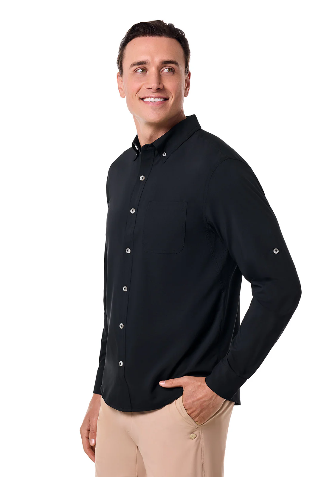 Men's Aricia Long Sleeve Shirt | Black - Image 3