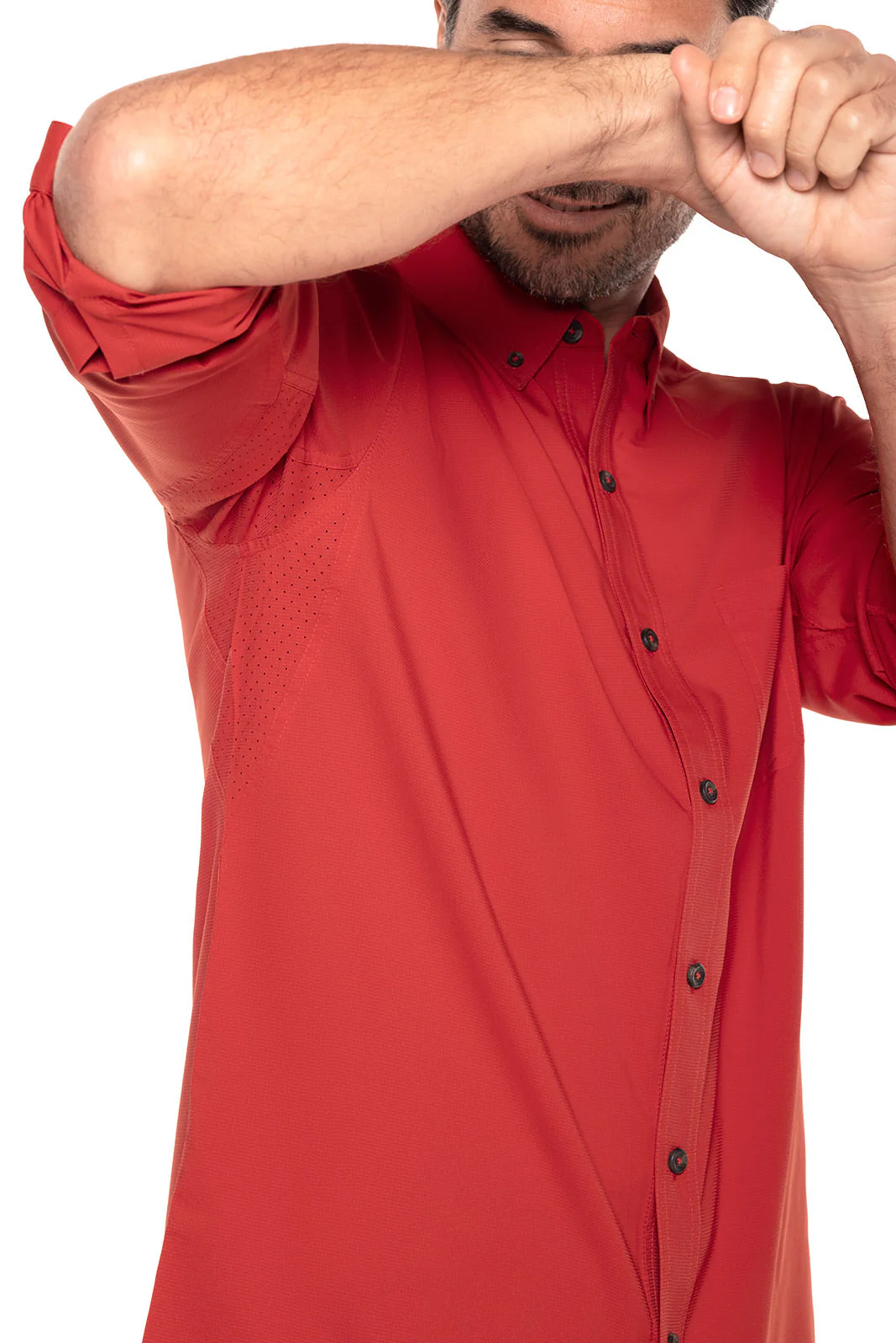 Men's Aricia Long Sleeve Shirt | Carmine Red - Image 8