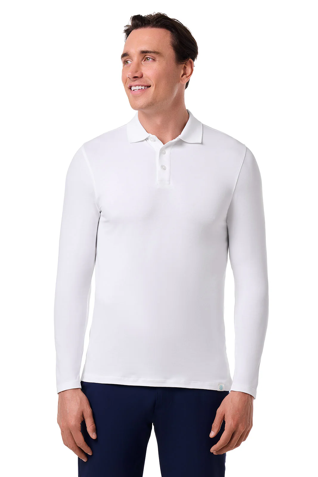 Men's Coppitt Long Sleeve Weekend Polo | White - Image 3
