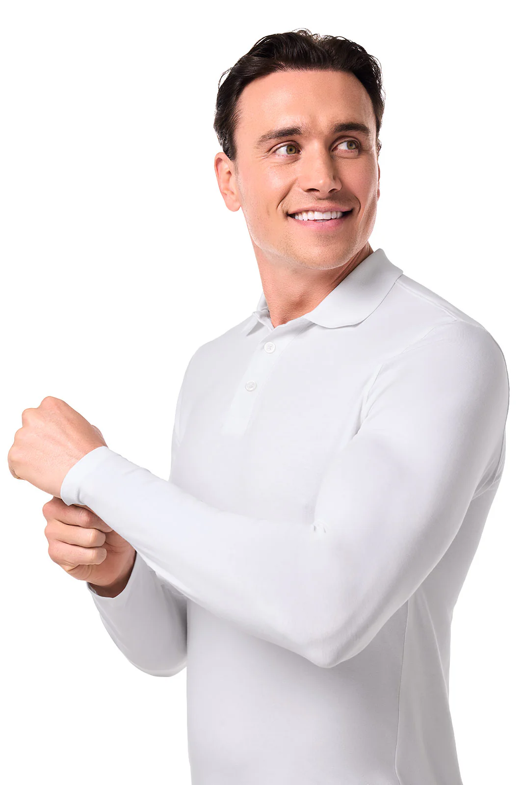 Men's Coppitt Long Sleeve Weekend Polo | White - Image 5