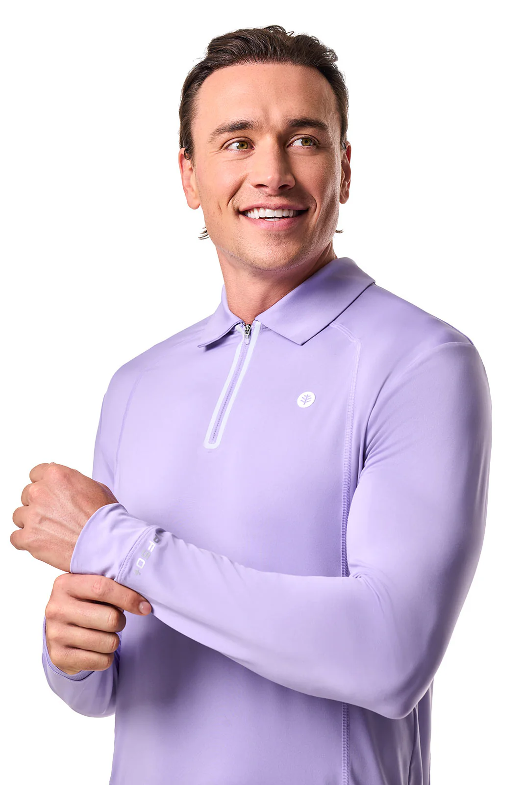 Men's 19th Hole Drive Long Sleeve Golf Polo | Lavendula - Image 3
