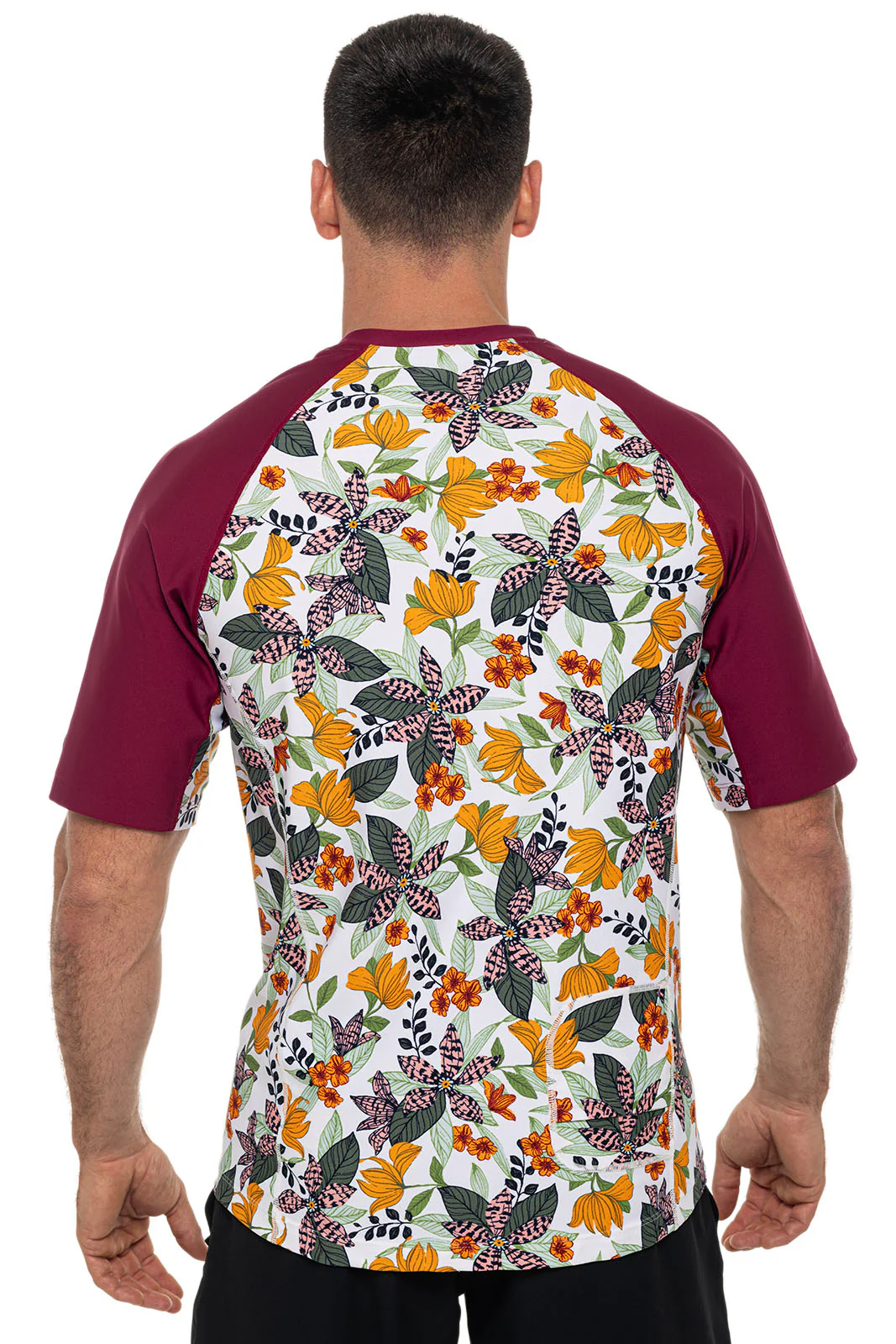 Men's Hightide Short Sleeve Swim Shirt | Apricot Crush Floral Paradise - Image 2