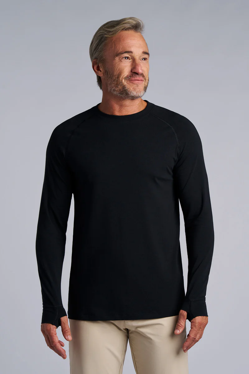 Men's LumaLeo Long Sleeve T-Shirt with Thumbholes | Black