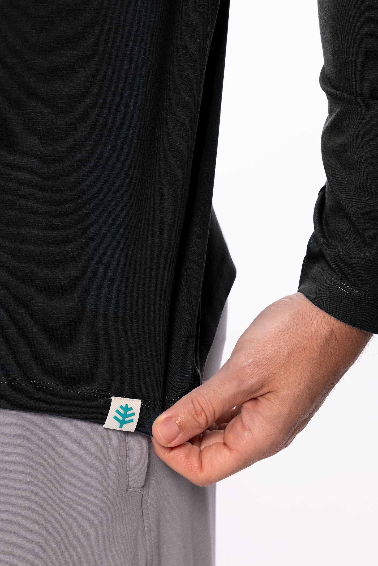 Men's Morada Everyday Long Sleeve V-Neck T-Shirt | Black - Image 4
