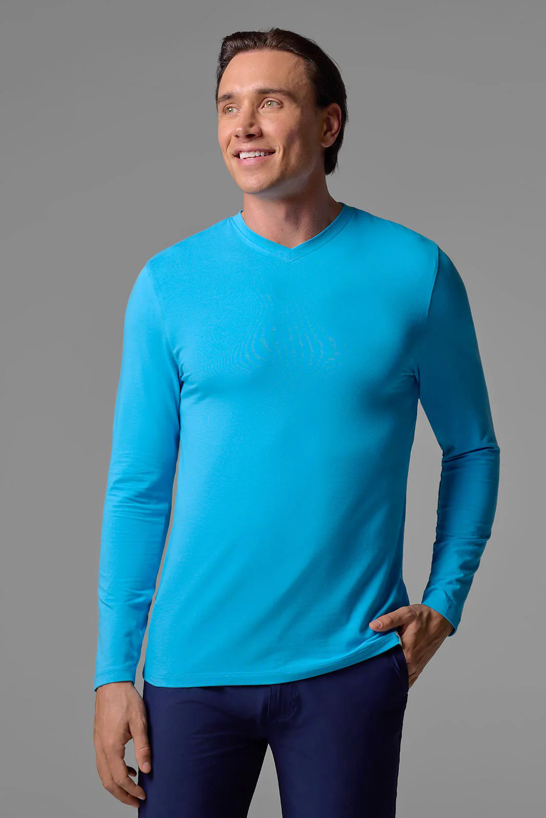 Men's Morada Everyday Long Sleeve V-Neck T-Shirt | Regular Parent - Image 13