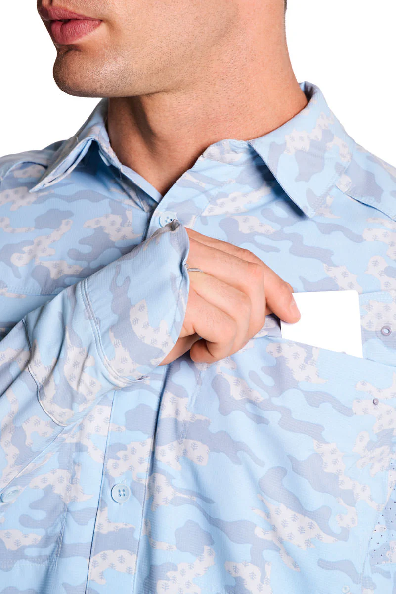 Men's Nassau Long Sleeve Fishing Shirt | Skyride Coastal Camo - Image 7