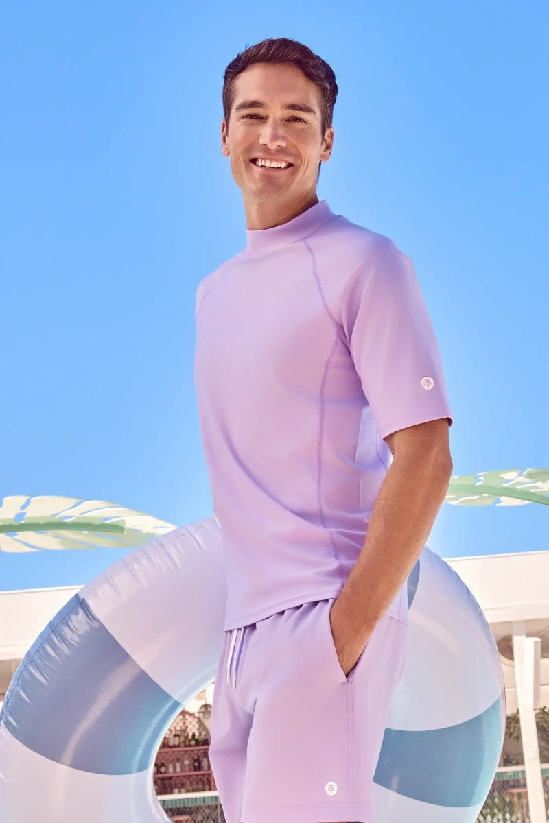 Men's Tulum Short Sleeve Surf Rash Guard | Lavendula - Image 2