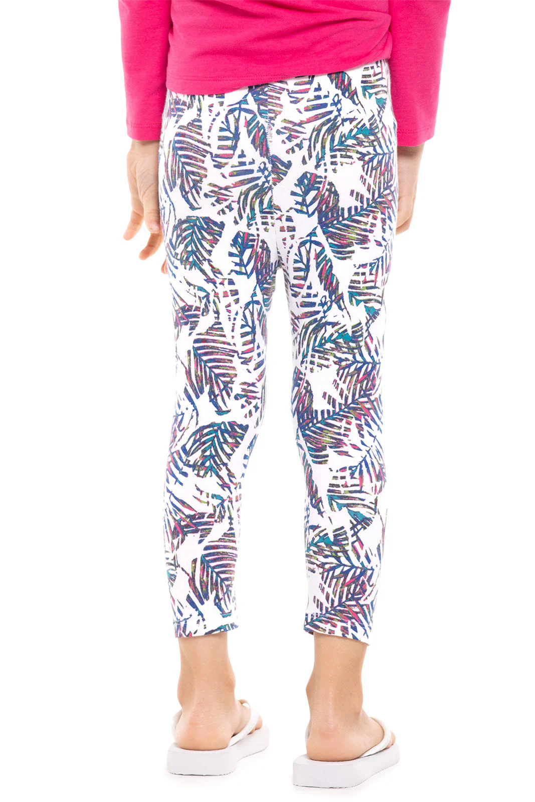 Toddler Monterey Summer Leggings | Magnolia Pink Beach Leaves - Image 2