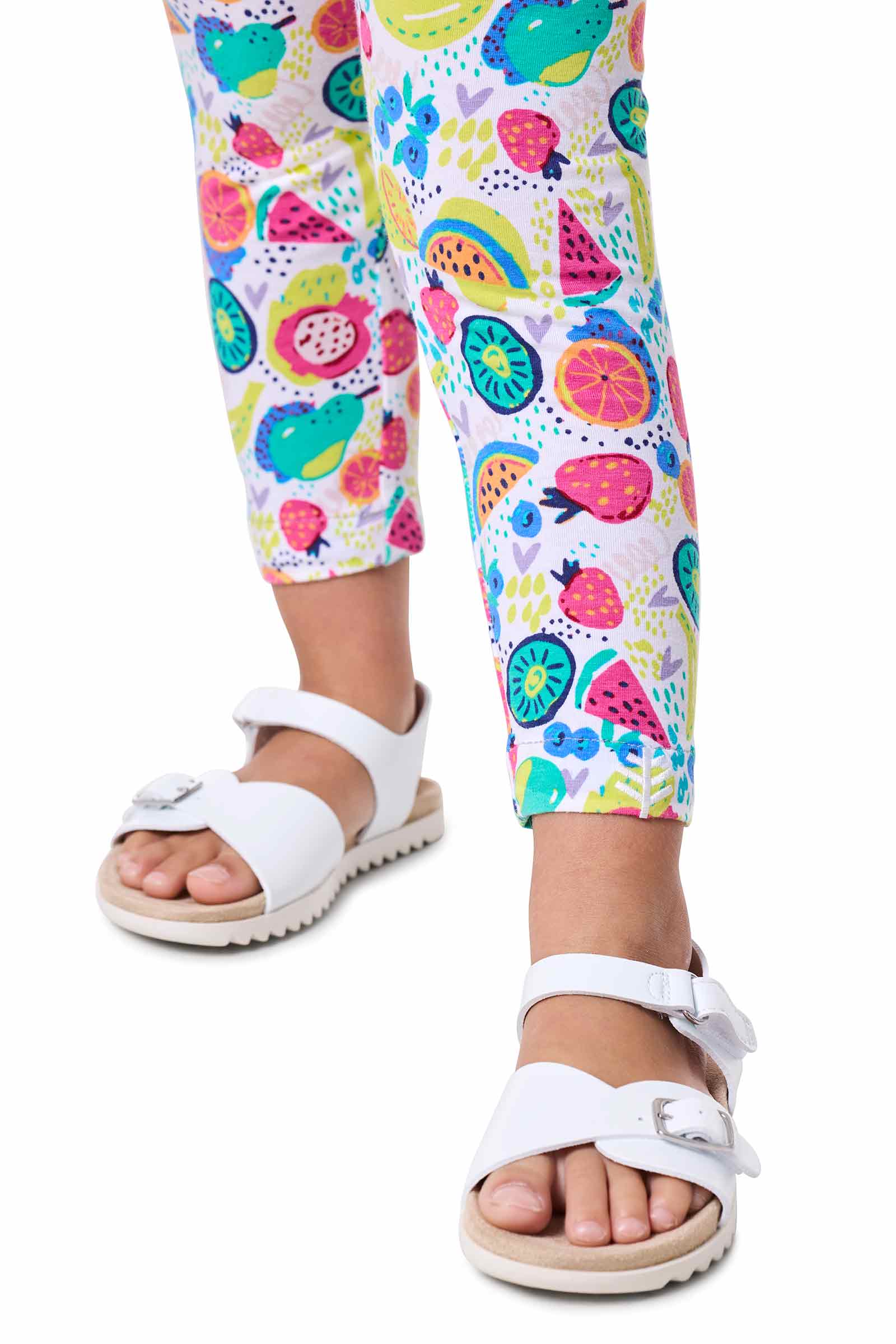 Toddler Monterey Summer Leggings | White Fruit Party - Image 4