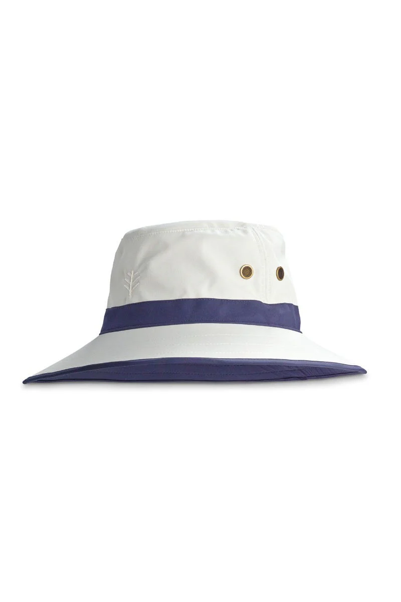 Unisex Matchplay Wide Brim Golf Hat | Stone/Navy - Image 7