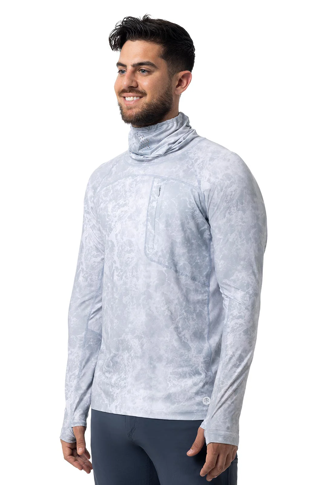 Men's Andros Vented Fishing T-Shirt | Grey Water Print - Image 5