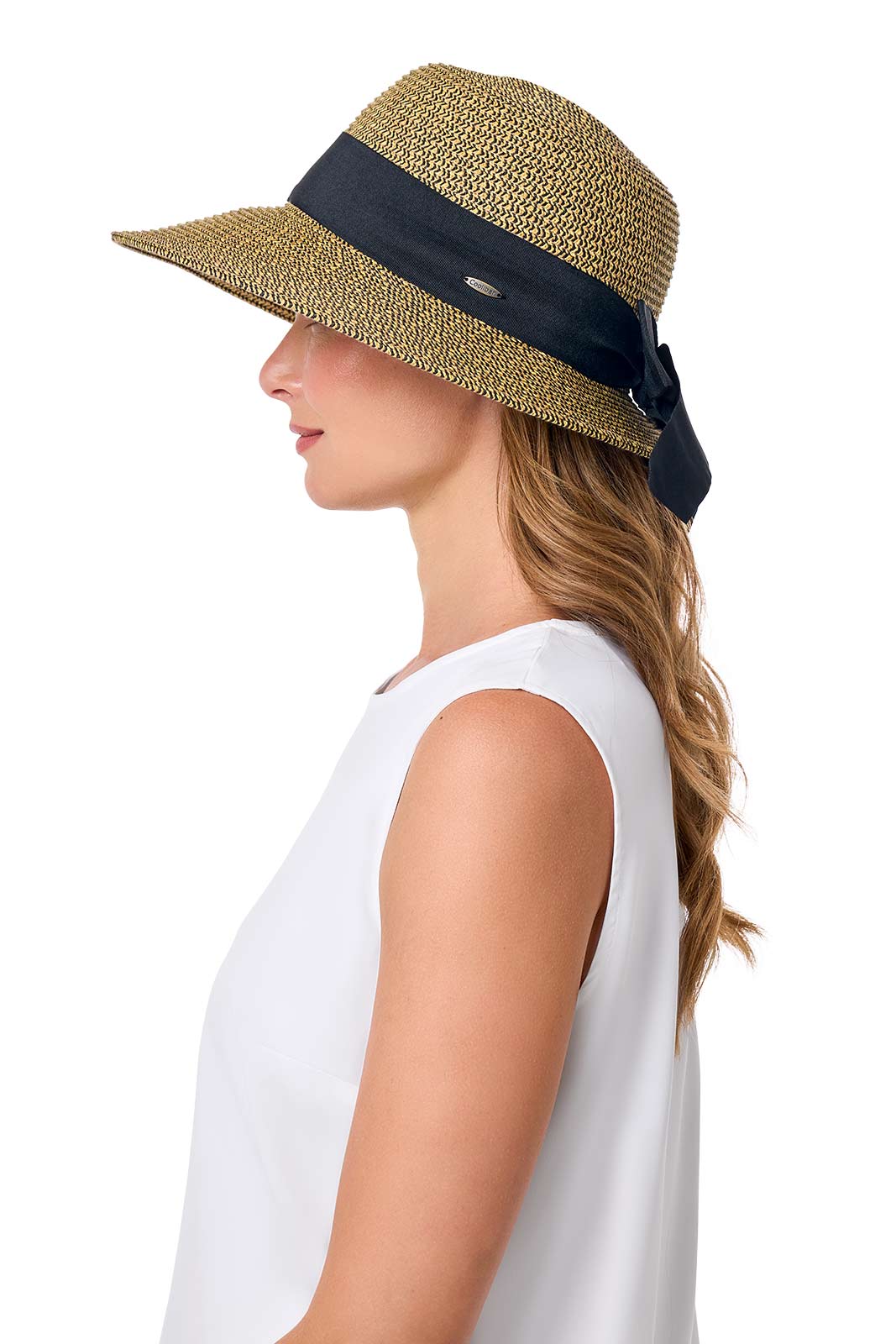 Clara Wide Brim Hat with Ribbon | Coffee - Image 5