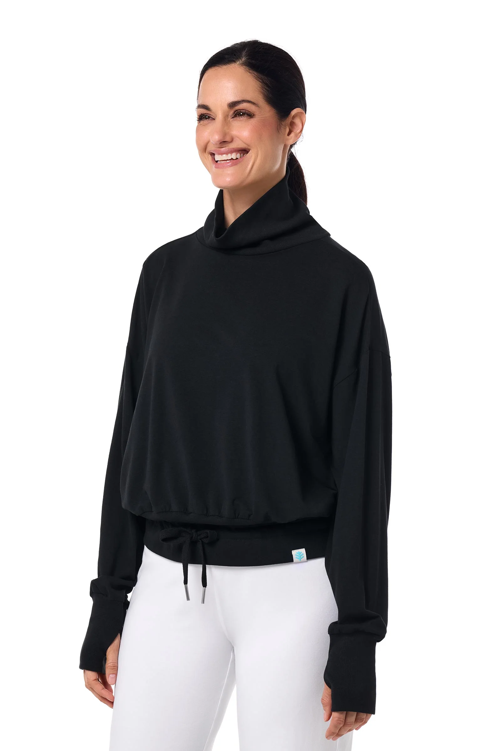 Women's Bay Harbor Tie Waist Tee | Black - Image 3