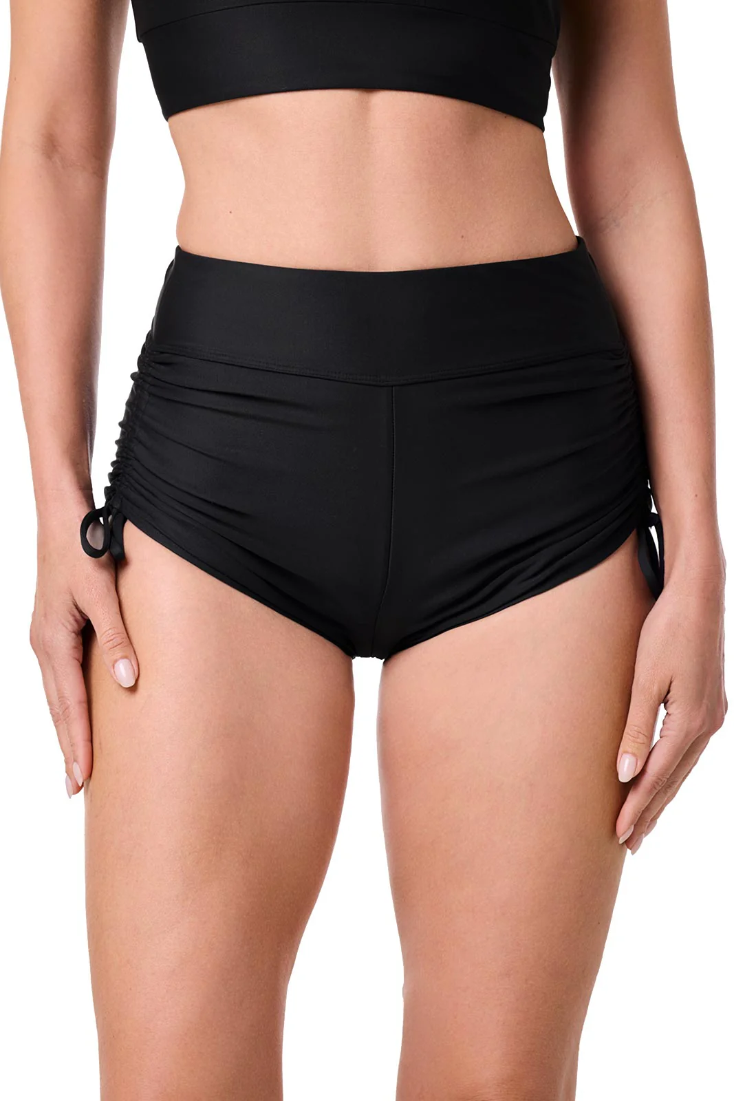Women's Bayshore Ruched Swim Shorts | Black - Image 7