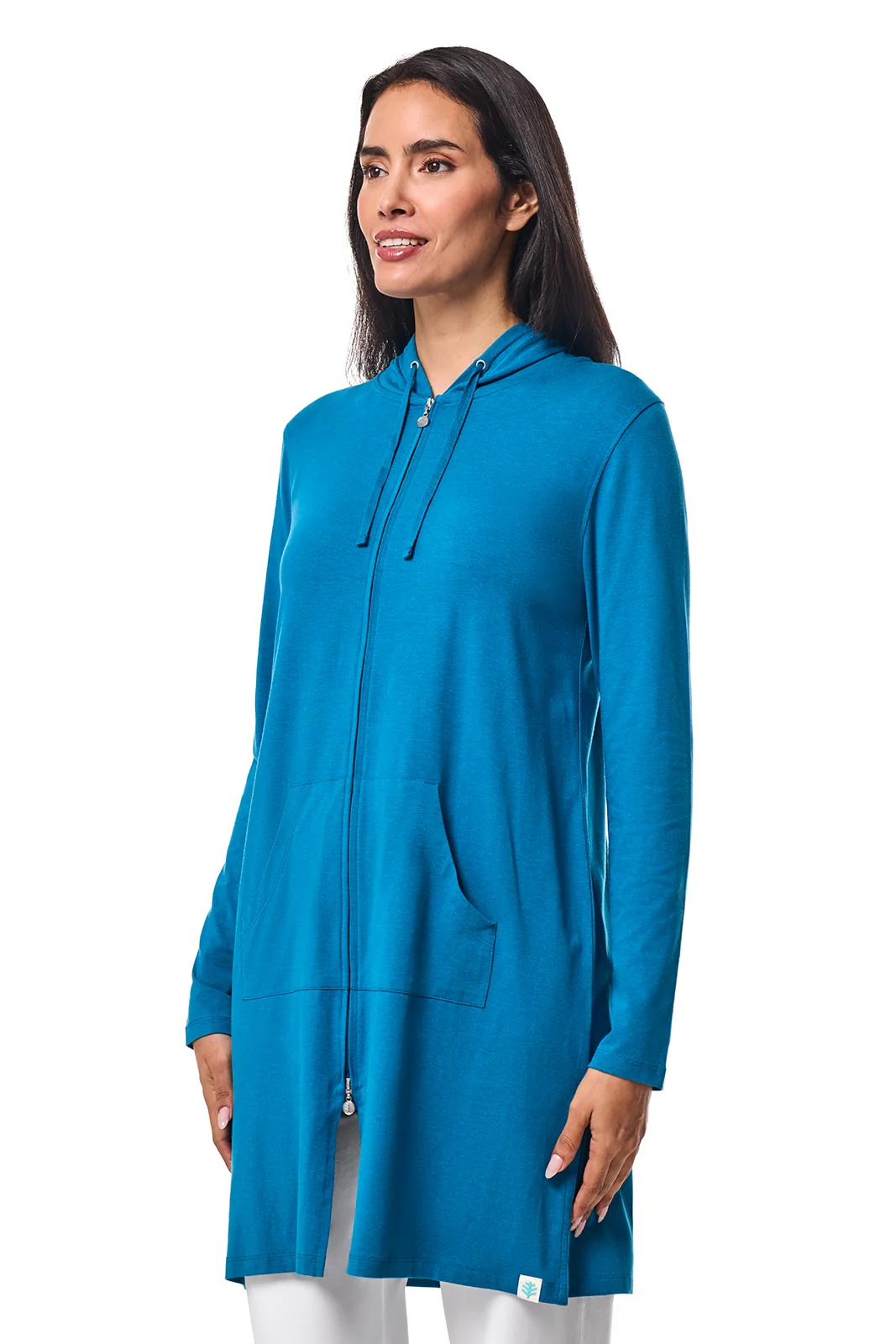 Women's Cabana Long Zip-Up Hoodie | Bluejay - Image 3