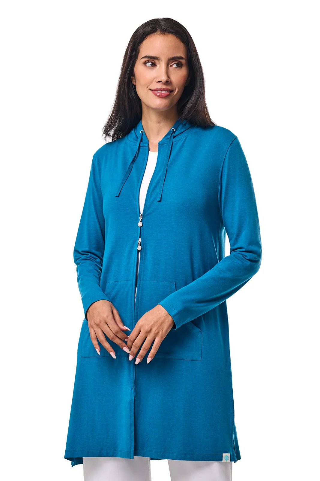 Women's Cabana Long Zip-Up Hoodie | Bluejay - Image 5
