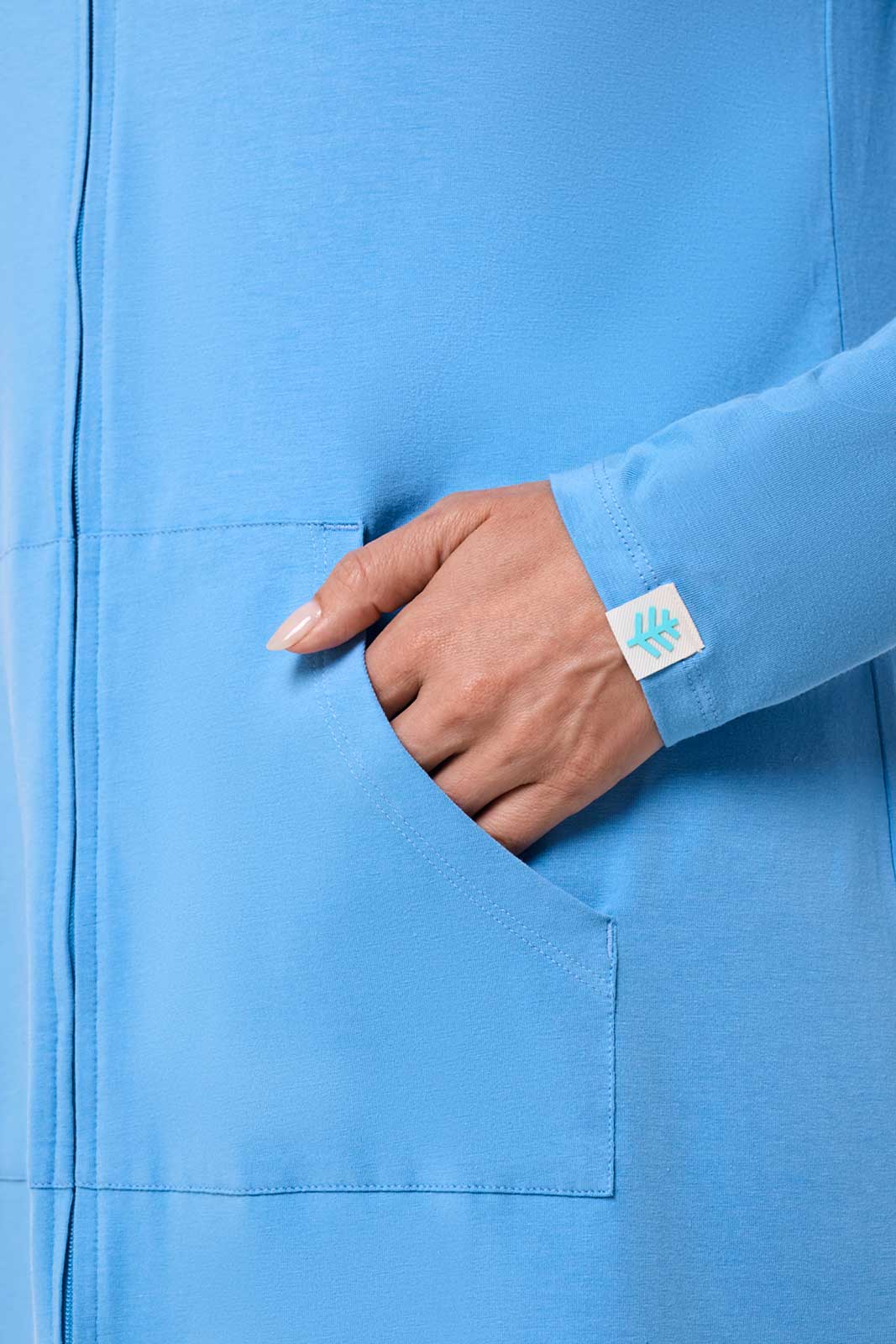 Women's Cabana Long Zip-Up Hoodie | Clear Sky Blue - Image 6