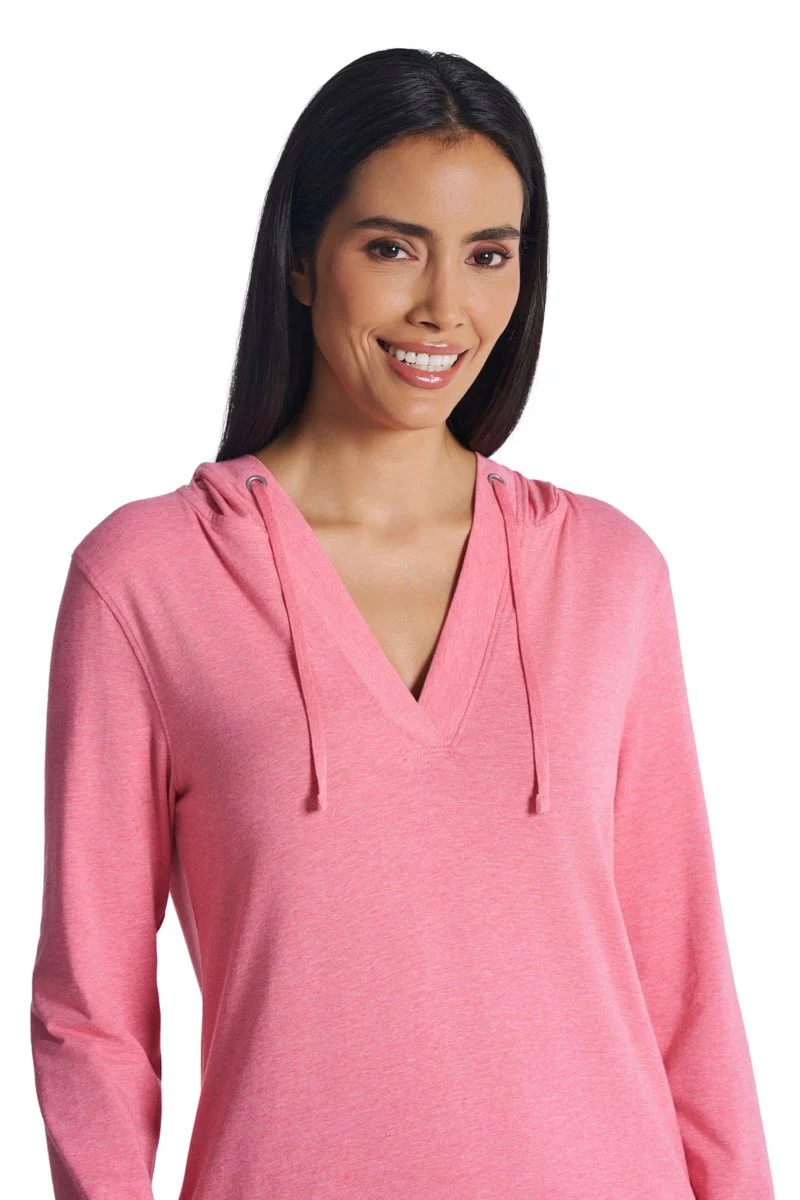 Women's Catalina Cover-Up Dress with Pockets | Flamingo Pink Heather - Image 3
