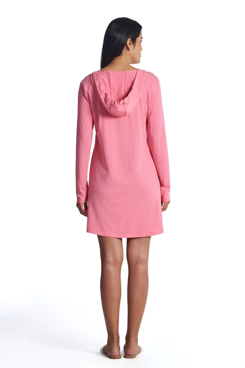 Women's Catalina Cover-Up Dress with Pockets | Flamingo Pink Heather - Image 4