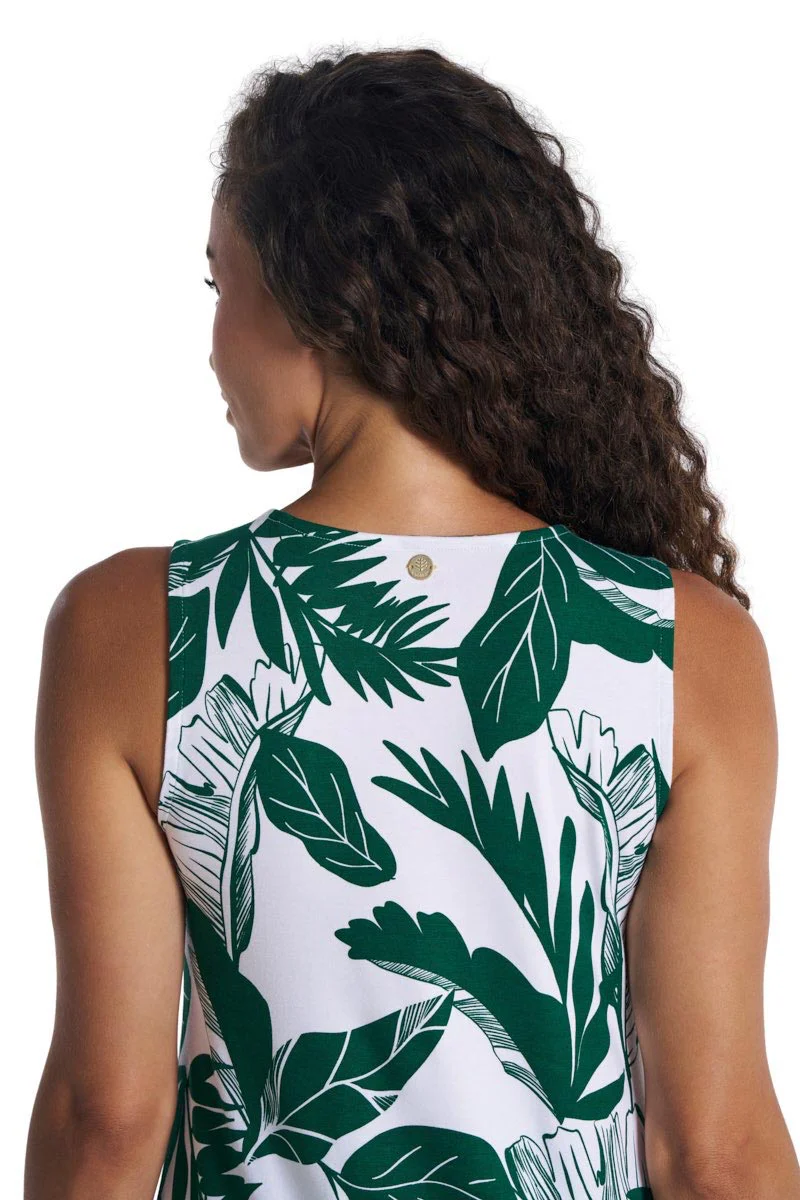 Women's Coco Walk Sleeveless Maxi Dress | Eden Green Palm Paradise - Image 4