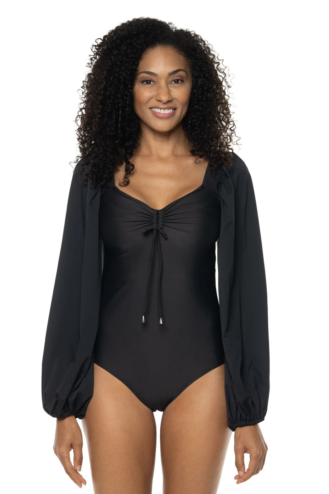 Women's Coral Gables Aire Sleeve Swimsuit | Black - Image 2