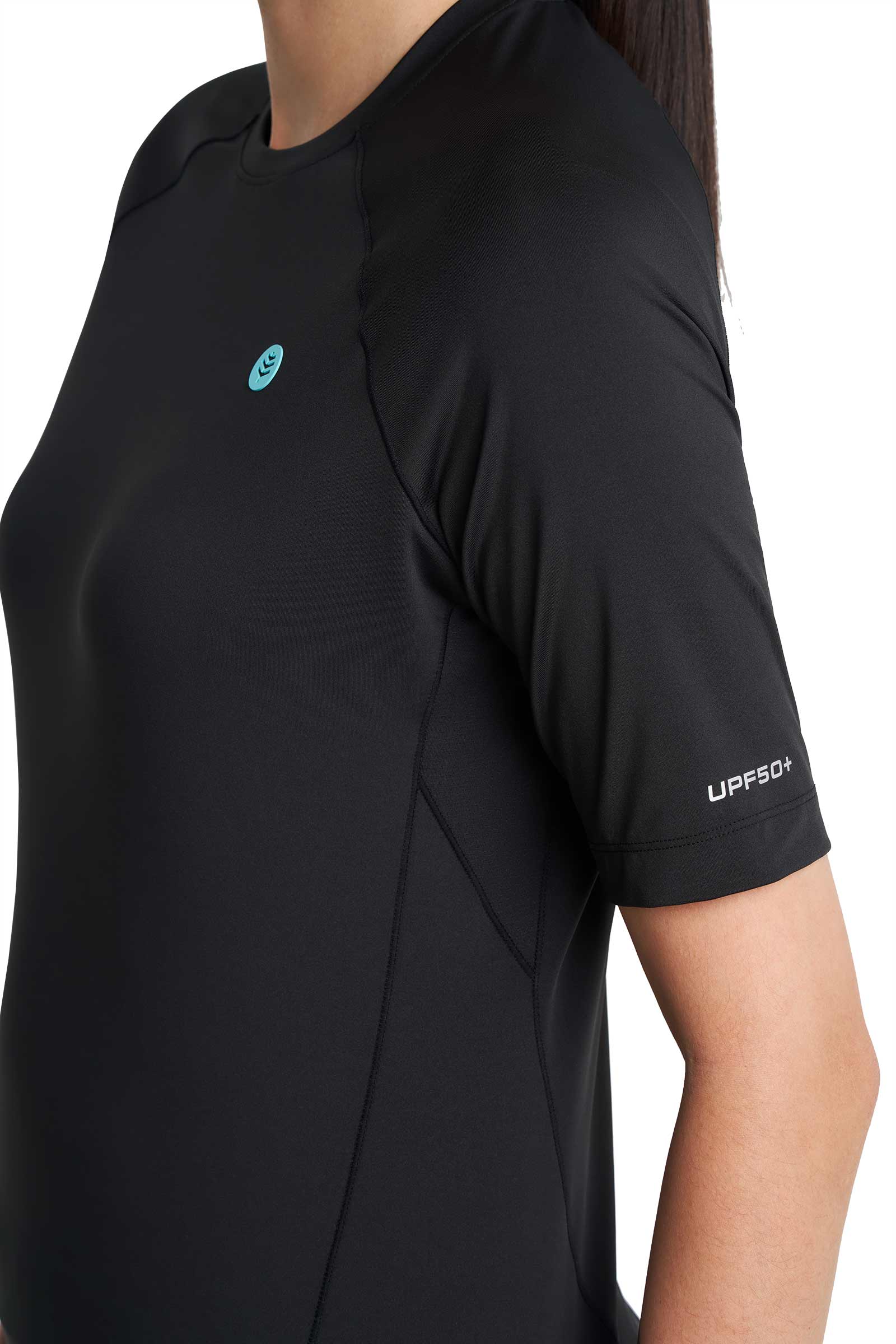 Women's Devi Short Sleeve Fitness Shirt | Black - Image 10