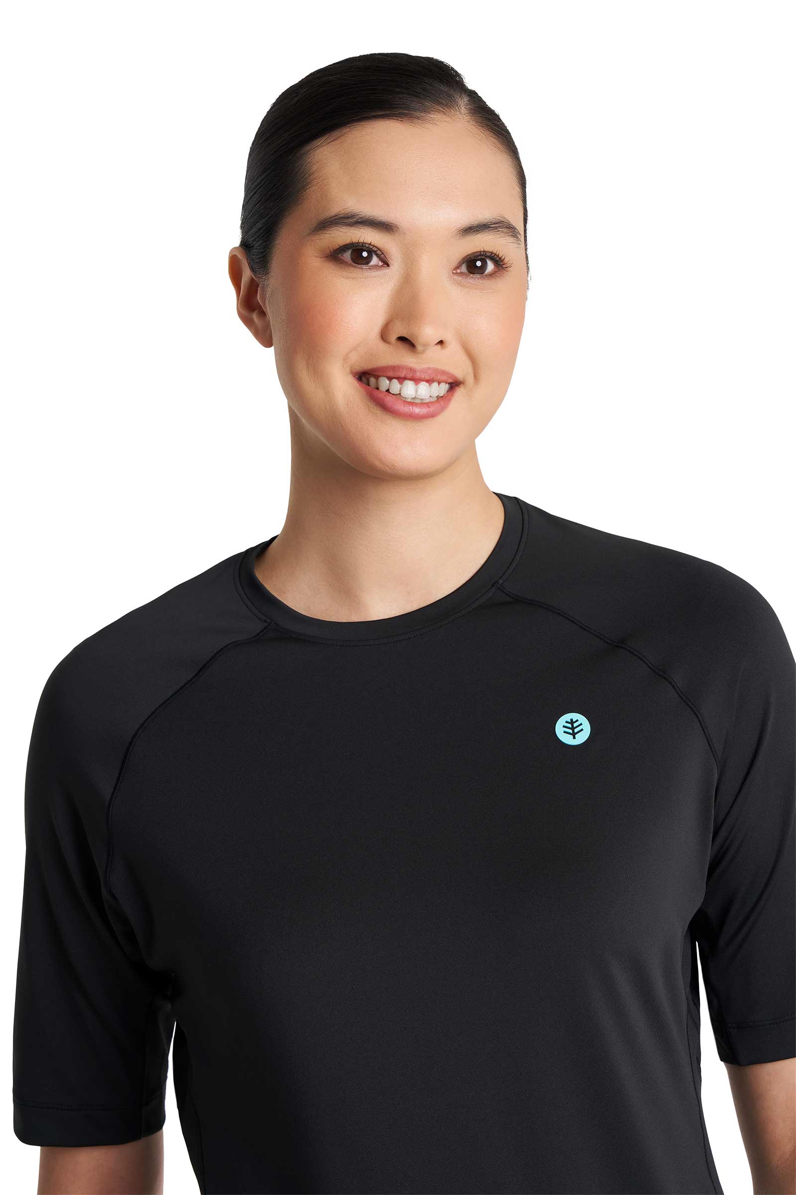 Women's Devi Short Sleeve Fitness Shirt | Black - Image 11