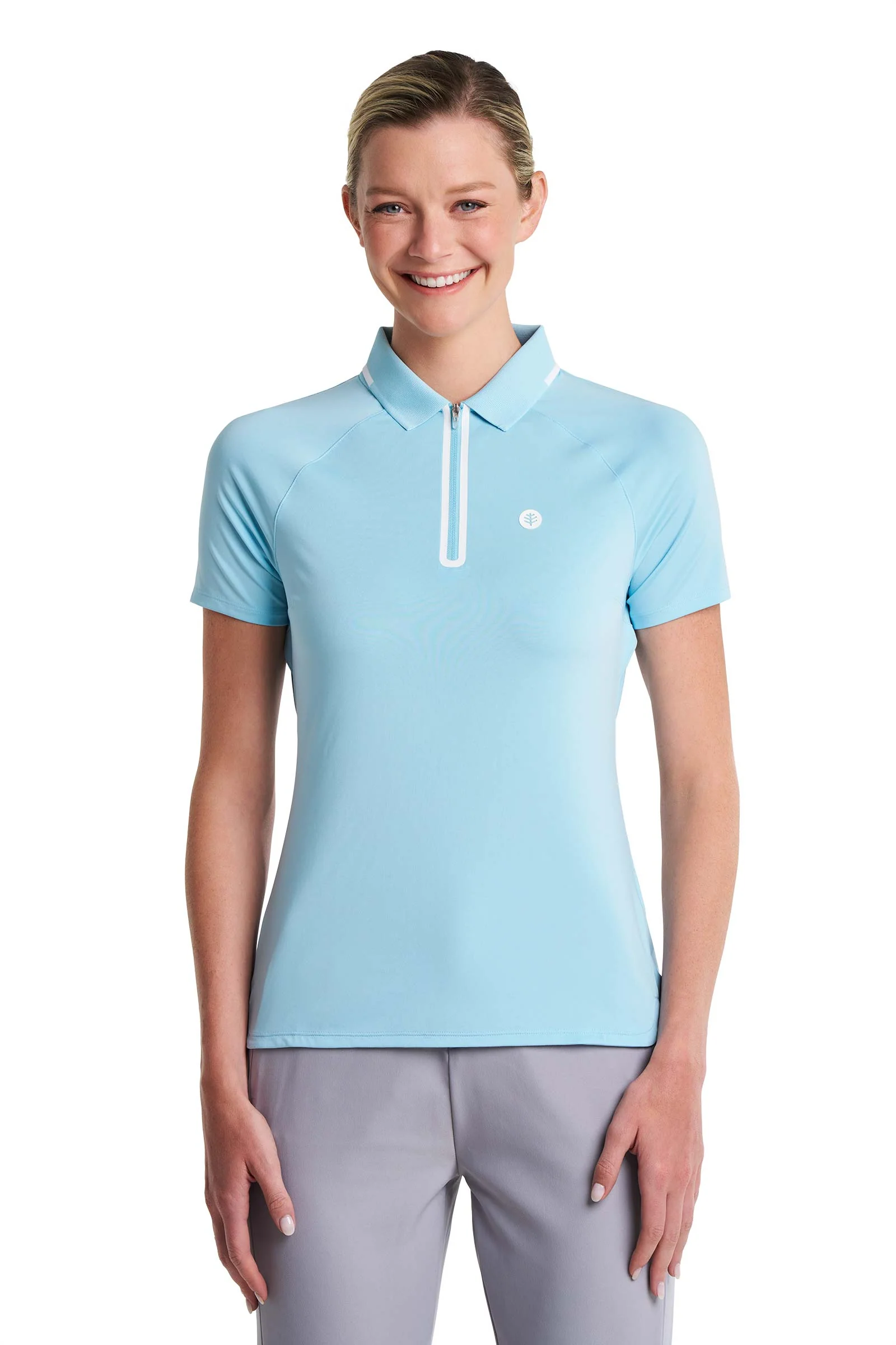 Women's Double Eagle Short Sleeve Sports Polo | Arctic Blue - Image 5