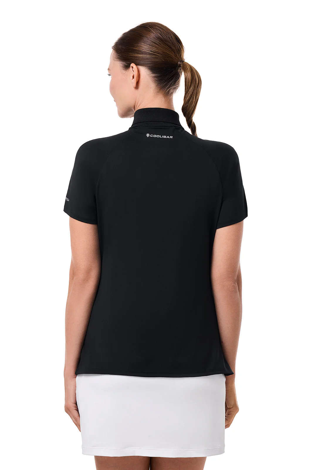 Women's Double Eagle Short Sleeve Sports Polo | Black - Image 4