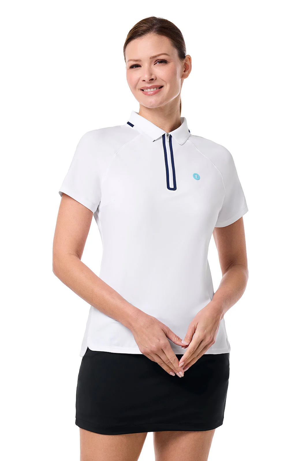 Women's Double Eagle Short Sleeve Sports Polo | White - Image 6