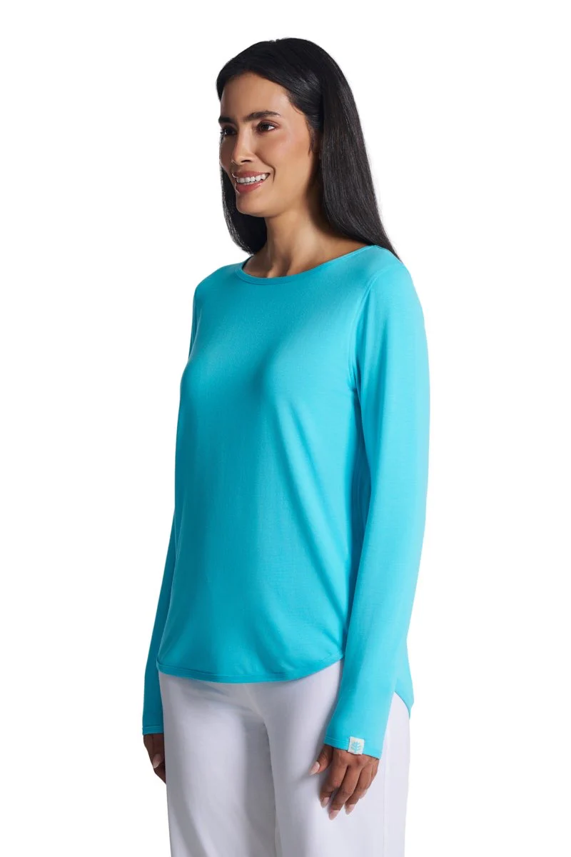 Women's Heyday Side Split Shirt | Blue Curacao - Image 2
