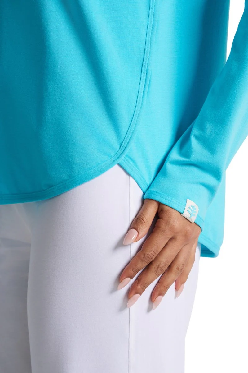 Women's Heyday Side Split Shirt | Blue Curacao - Image 4