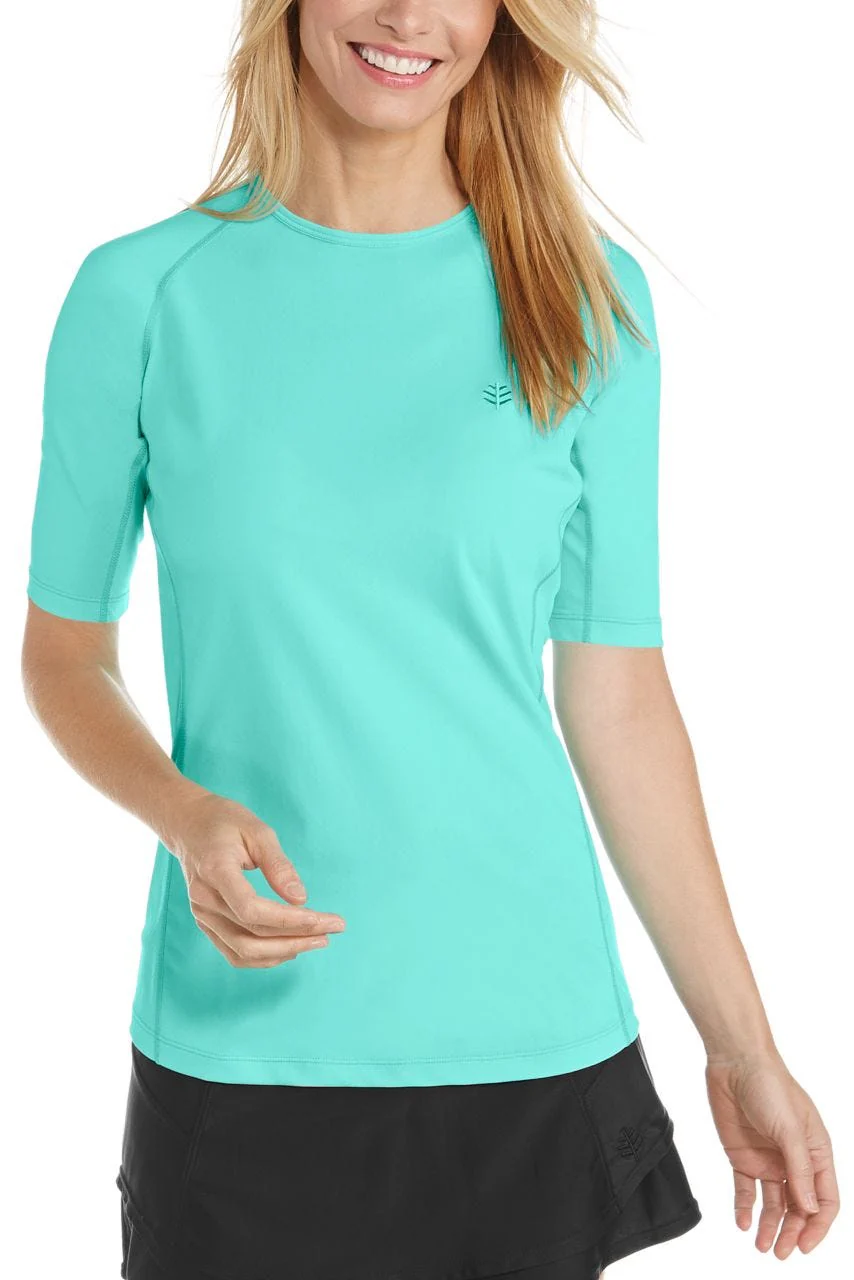 Women's Hightide Short Sleeve Swim Shirt | Tropical Mint