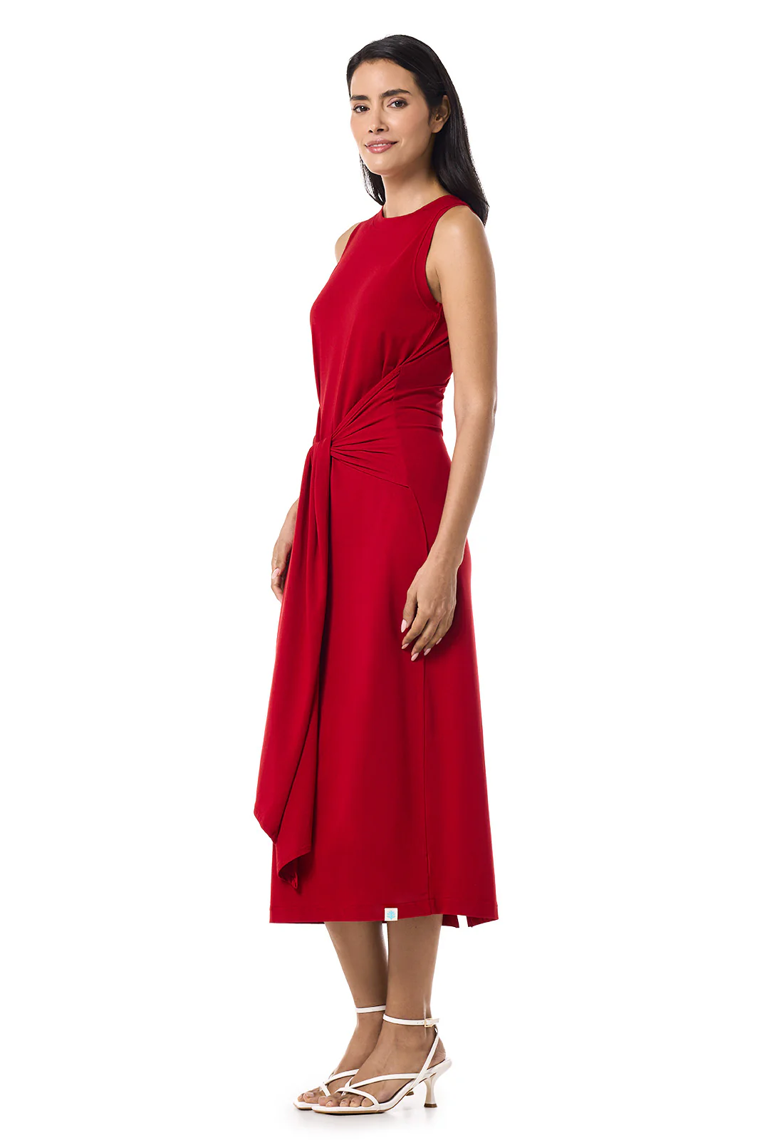 Women's Jupiter Midi Tie Dress | Cherry - Image 3