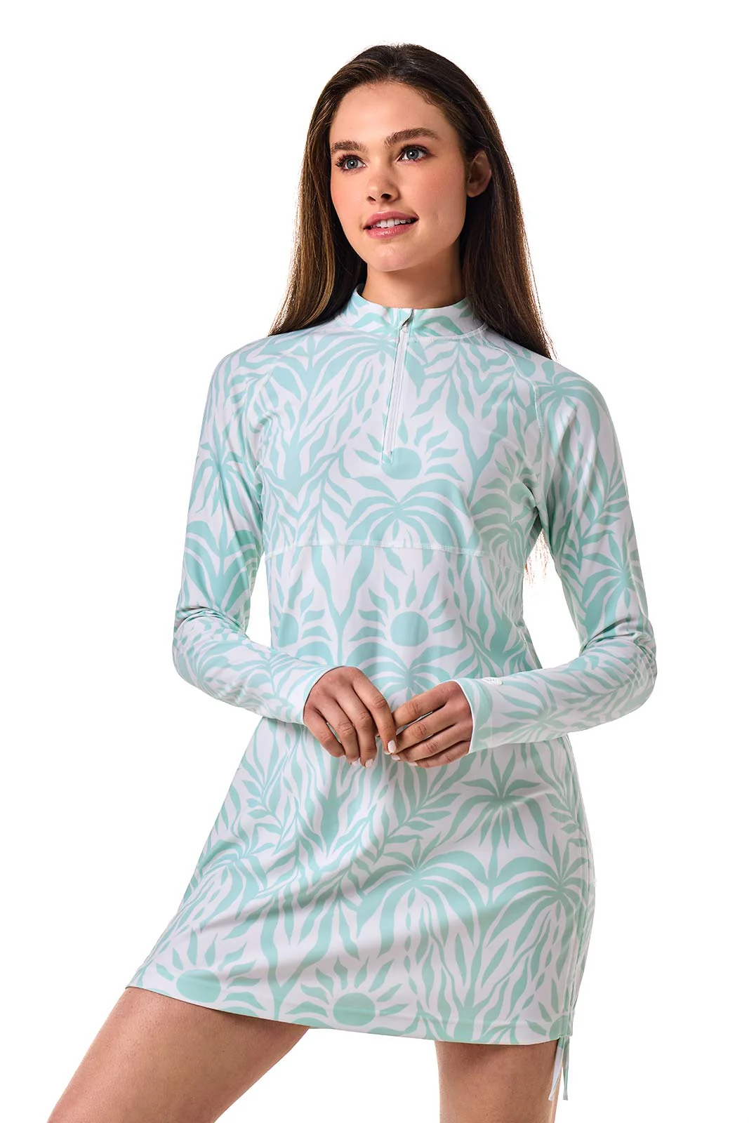 Women's Lawai Ruche Swim Shirt | Honeydew American Palm - Image 2