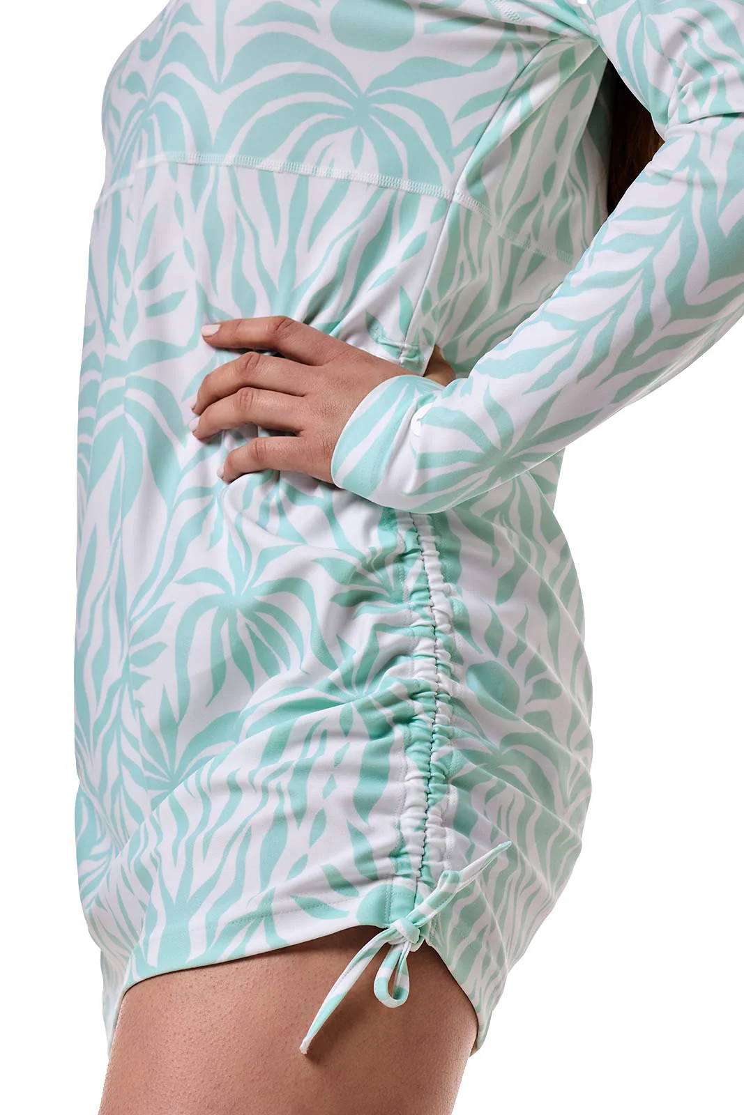 Women's Lawai Ruche Swim Shirt | Honeydew American Palm - Image 6