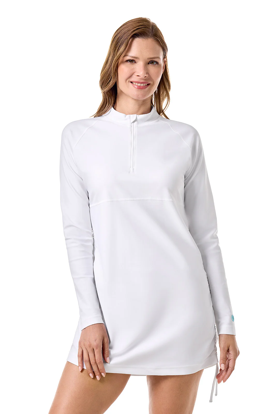 Women's Lawai Ruche Swim Shirt | White - Image 4