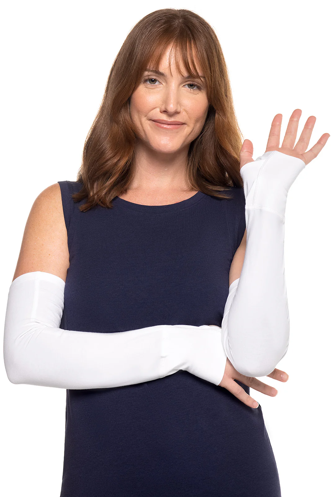 Women's LumaLeo Sleeves with Thumbholes | White - Image 5