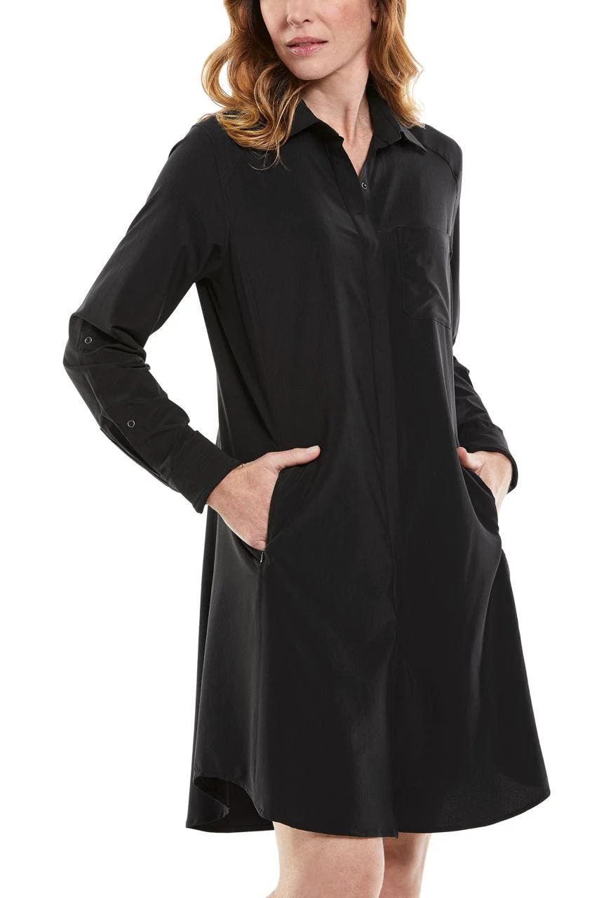 Women's Malta Travel Dress | Black Shadow Stripe - Image 2