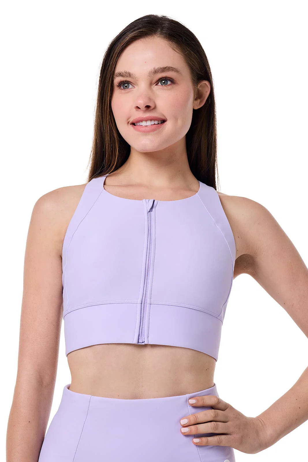 Women's Medley Zip-Up Swim Bra | Lavendula - Image 7