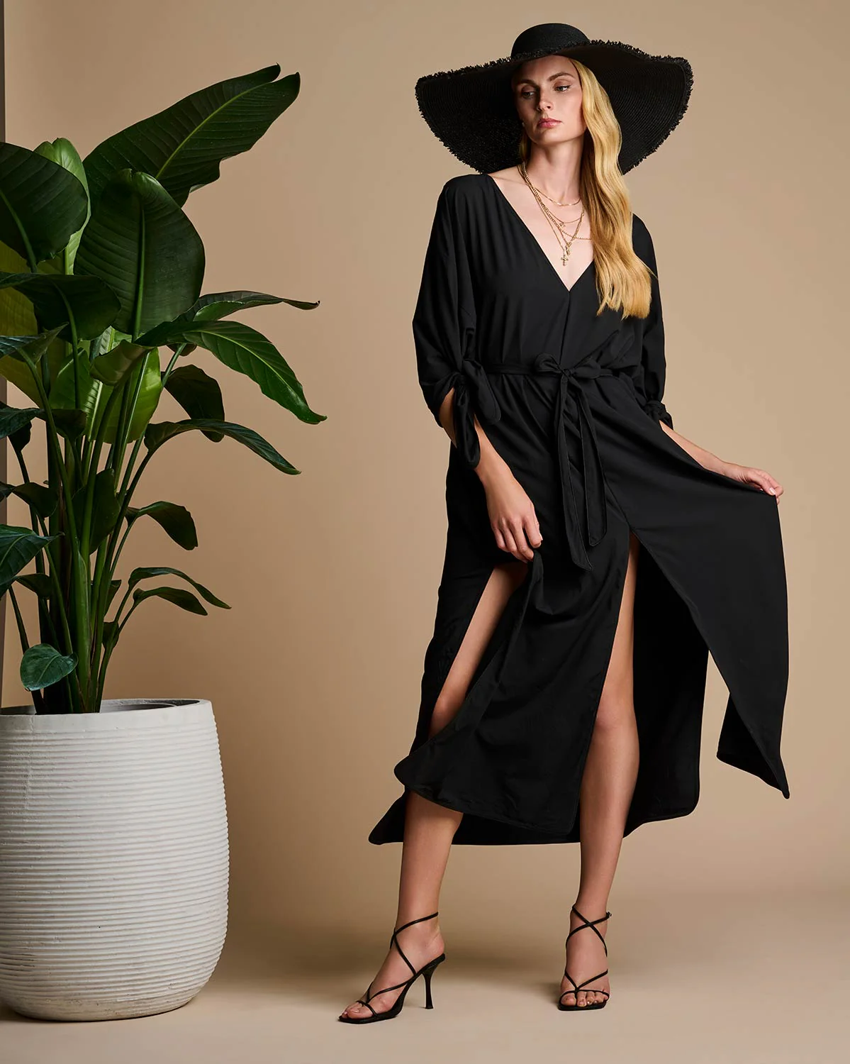 Montauk Large Brim Sun Hat | Black - Image 5